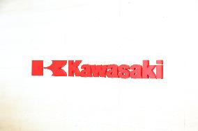 Kawasaki Heavy Industries signboard and logo